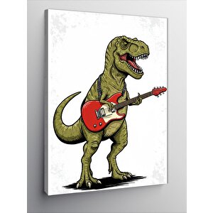 Kanvas Tablo Gitar Çalan Dinozor 50x70 cm
