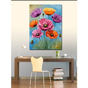 Kanvas Tablo Renkli Gelincik Çiçekleri 50x70 cm