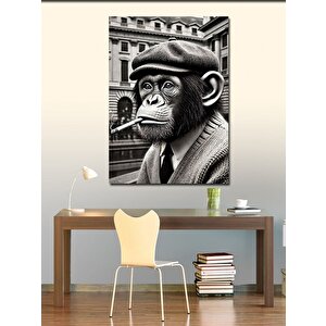 Kanvas Tablo Şapkalı Maymun Portresi 70x100 cm
