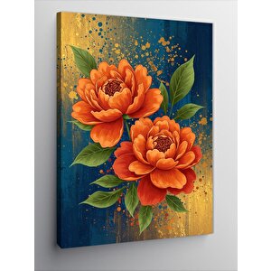 Kanvas Tablo Turuncu Çiçekler Ve Zarafet 100x140 cm