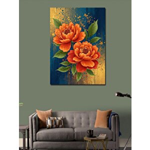 Kanvas Tablo Turuncu Çiçekler Ve Zarafet 100x140 cm