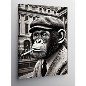 Kanvas Tablo Şapkalı Maymun Portresi 50x70 cm
