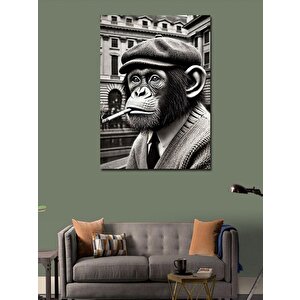 Kanvas Tablo Şapkalı Maymun Portresi 50x70 cm
