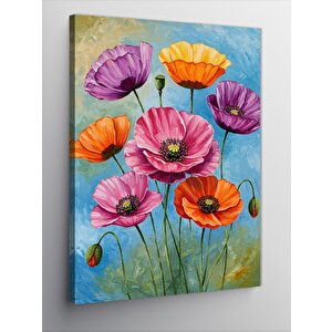 Kanvas Tablo Renkli Gelincik Çiçekleri 70x100 cm