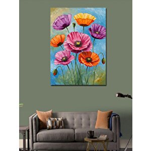 Kanvas Tablo Renkli Gelincik Çiçekleri 70x100 cm