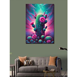 Kanvas Tablo Renkli Kaktüs Çiçekleri 70x100 cm