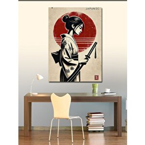 Kanvas Tablo Japon Geisha Ve Kırmızı Güneş 100x140 cm