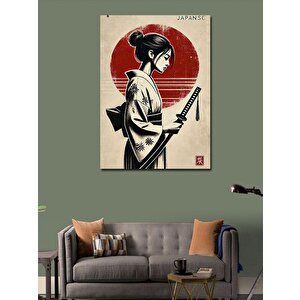 Kanvas Tablo Japon Geisha Ve Kırmızı Güneş 100x140 cm