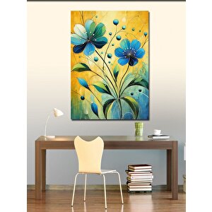 Kanvas Tablo Mavi Çiçekler Ve Pastoral Güzellik 100x140 cm