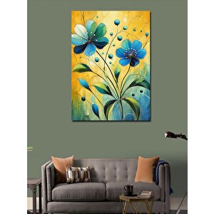 Kanvas Tablo Mavi Çiçekler Ve Pastoral Güzellik 100x140 cm