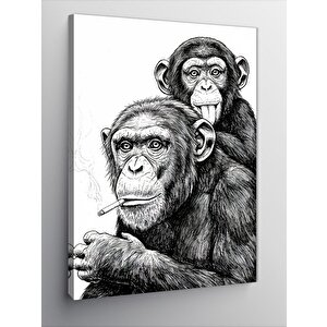 Kanvas Tablo Maymunlar Ve Doğa 70x100 cm