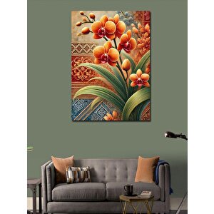 Kanvas Tablo Turuncu Orkide Çiçekleri 100x140 cm