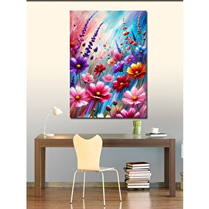 Kanvas Tablo Çiçeklerin Renkli Dansı 100x140 cm
