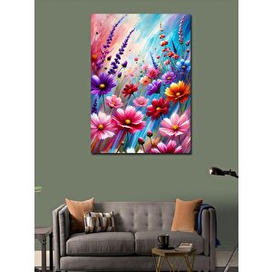 Kanvas Tablo Çiçeklerin Renkli Dansı 100x140 cm