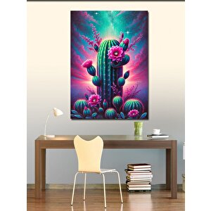 Kanvas Tablo Renkli Kaktüs Çiçekleri 50x70 cm
