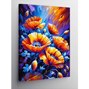 Kanvas Tablo Turuncu Çiçek Bahçesi 50x70 cm