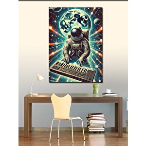 Kanvas Tablo Klavye Çalan Uzay Astronotu 100x140 cm