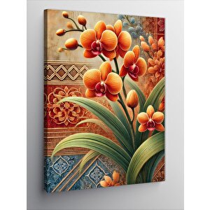 Kanvas Tablo Turuncu Orkide Çiçekleri 50x70 cm