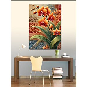 Kanvas Tablo Turuncu Orkide Çiçekleri 50x70 cm