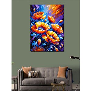 Kanvas Tablo Turuncu Çiçek Bahçesi 100x140 cm