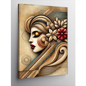 Kanvas Tablo Çiçekli Yüz 50x70 cm