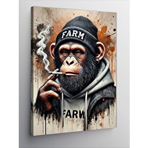 Kanvas Tablo Sigara İçen Maymun 70x100 cm