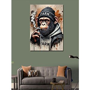 Kanvas Tablo Sigara İçen Maymun 70x100 cm