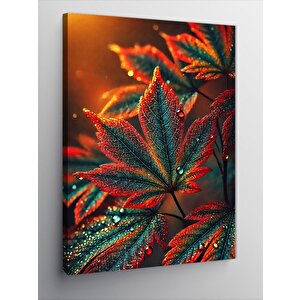 Kanvas Tablo Detaylı Renkli Yapraklar 50x70 cm