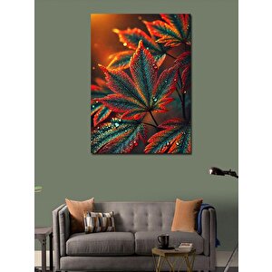 Kanvas Tablo Detaylı Renkli Yapraklar 100x140 cm
