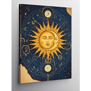 Kanvas Tablo Güneş Ve Ay Çizimi 70x100 cm