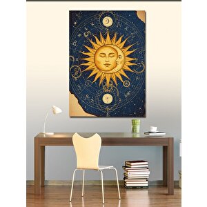 Kanvas Tablo Güneş Ve Ay Çizimi 70x100 cm