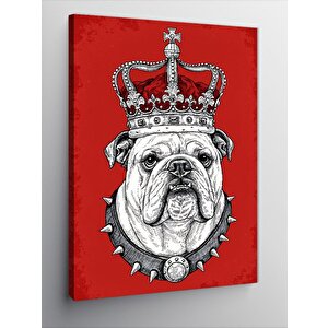 Kanvas Tablo Taç Takmış Bulldog 100x140 cm