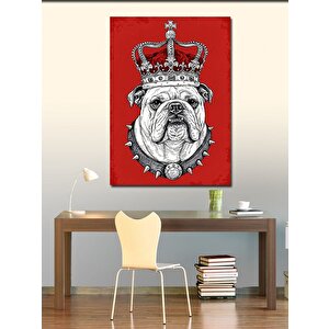 Kanvas Tablo Taç Takmış Bulldog 100x140 cm