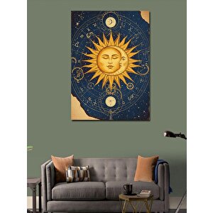 Kanvas Tablo Güneş Ve Ay Çizimi 100x140 cm