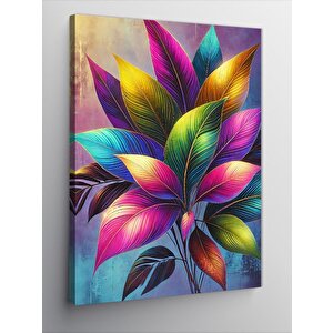 Kanvas Tablo Renkli Yapraklar Ve Doğal Tonlar 50x70 cm