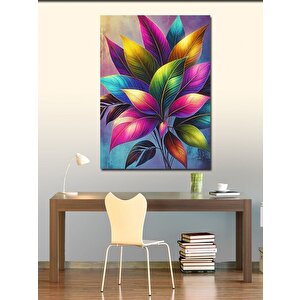 Kanvas Tablo Renkli Yapraklar Ve Doğal Tonlar 50x70 cm