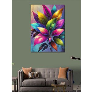 Kanvas Tablo Renkli Yapraklar Ve Doğal Tonlar 50x70 cm