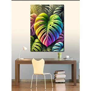 Kanvas Tablo Tropikal Renkli Yapraklar 50x70 cm