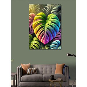 Kanvas Tablo Tropikal Renkli Yapraklar 50x70 cm