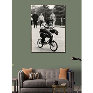 Kanvas Tablo Bisiklet Süren Maymun 100x140 cm