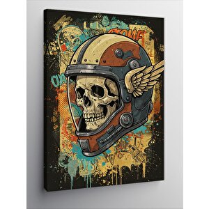 Kanvas Tablo Astronot Ve Kafatası 70x100 cm