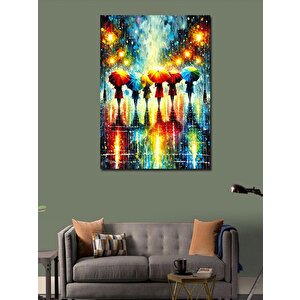 Kanvas Tablo Renkli Ve Parlak İnsan Silüetleri 50x70 cm