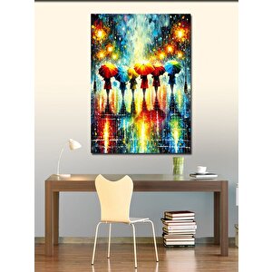 Kanvas Tablo Renkli Ve Parlak İnsan Silüetleri 100x140 cm