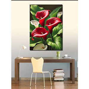 Kanvas Tablo Kırmızı Çiçekler 100x140 cm