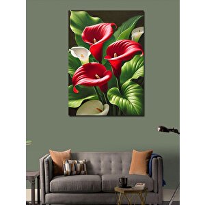 Kanvas Tablo Kırmızı Çiçekler 100x140 cm