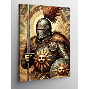 Kanvas Tablo Zırhlı Şövalye Ve Güneş 70x100 cm