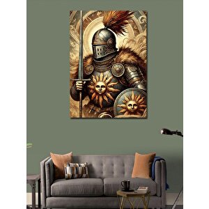 Kanvas Tablo Zırhlı Şövalye Ve Güneş 100x140 cm