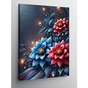 Kanvas Tablo Çiçekli Dekoratif Vazo 50x70 cm