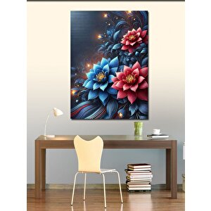 Kanvas Tablo Çiçekli Dekoratif Vazo 50x70 cm