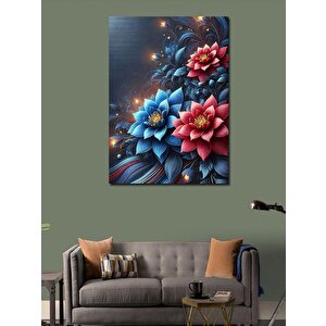 Kanvas Tablo Çiçekli Dekoratif Vazo 50x70 cm